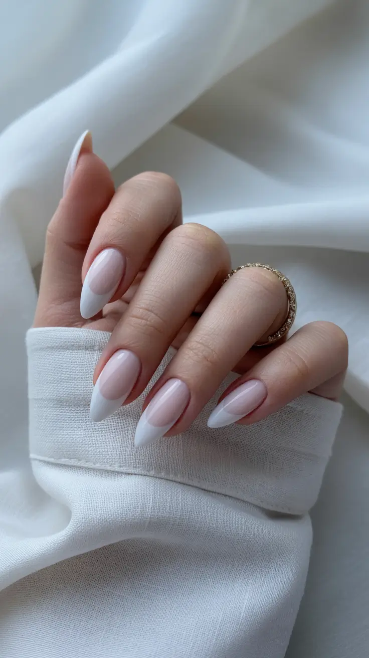 White Nail Trends Christmas 2025 Soft Milky French Elegance