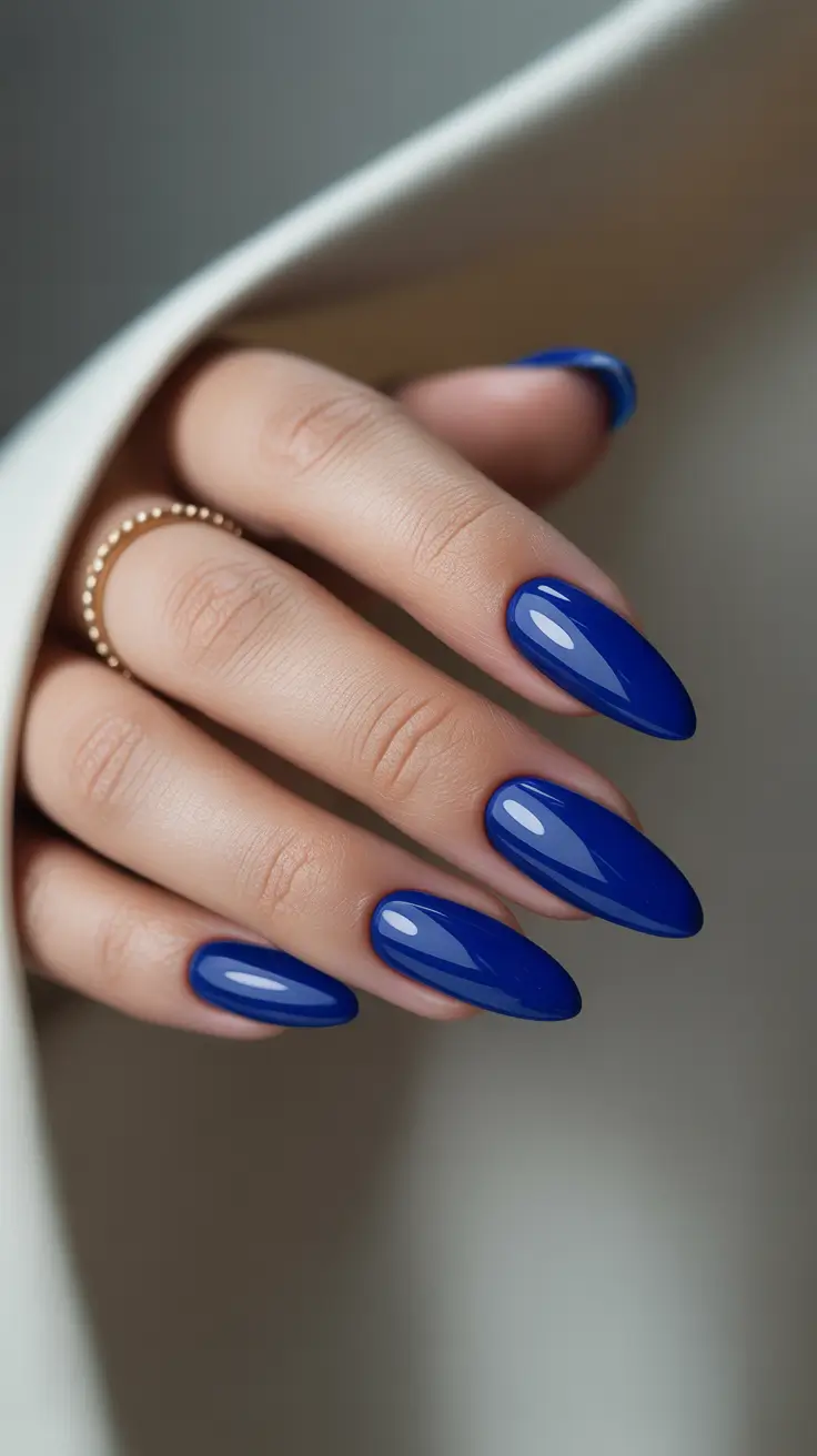 Winter Almond Nails 2025-2026 Royal Cobalt Luxe