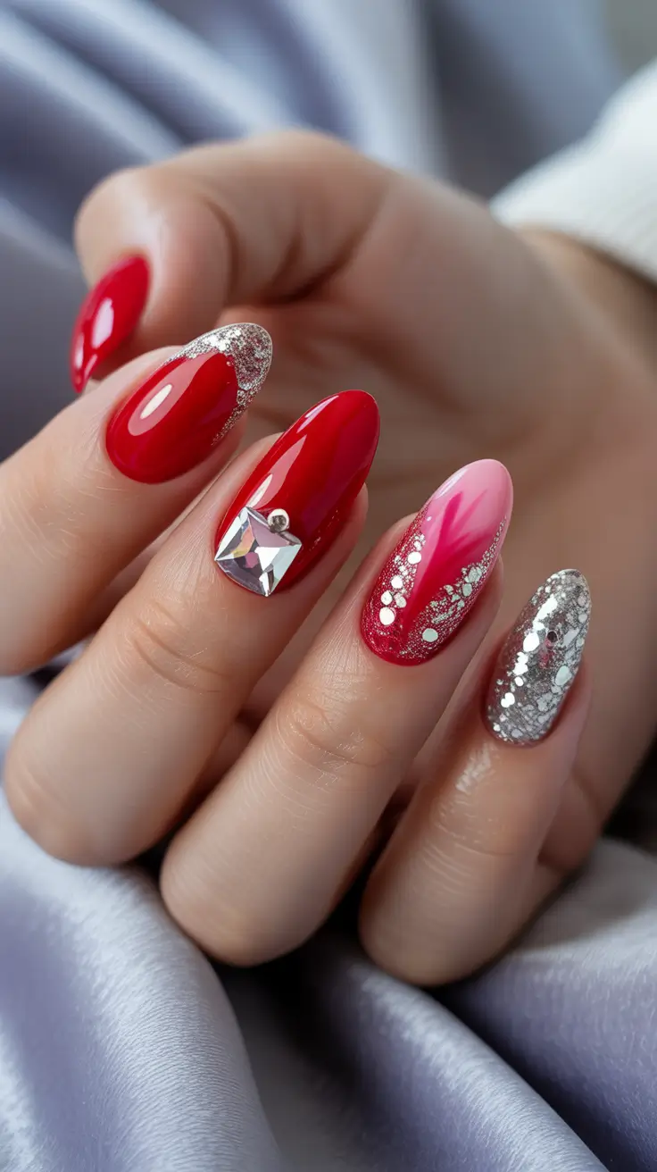 Winter Almond Nails 2025-2026 Ruby Luxe Glam
