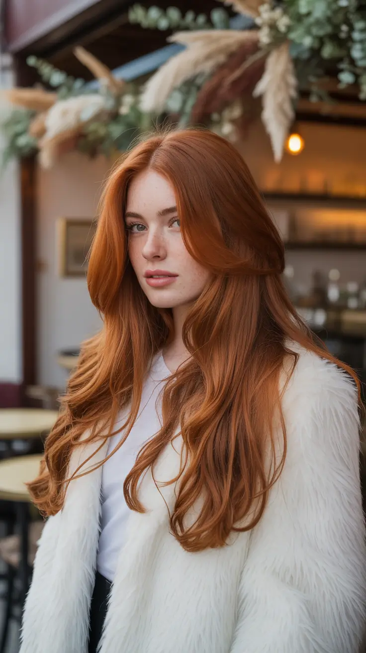 auburn hair color 2026 Classic Auburn with Modern Glam