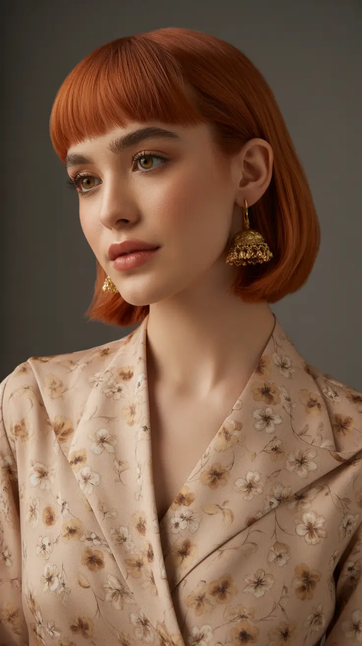 auburn hair color 2026 Soft Apricot Bob
