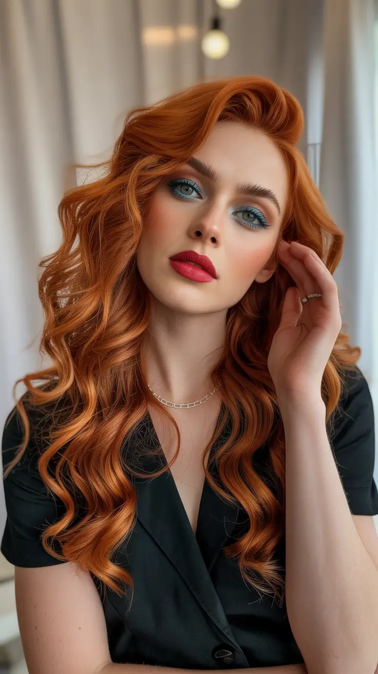 auburn hair color 2026 Copper Curls with Playful Attitude