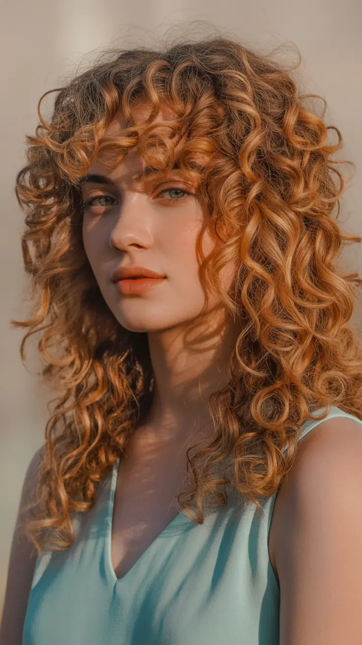 auburn hair color 2026 Curly Auburn with Cinnamon Energy