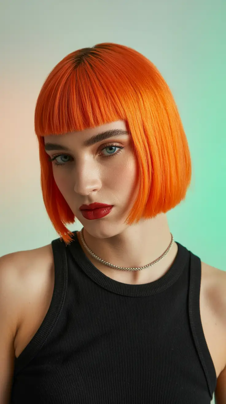 auburn hair color 2026 Bold Copper Bob with Attitude