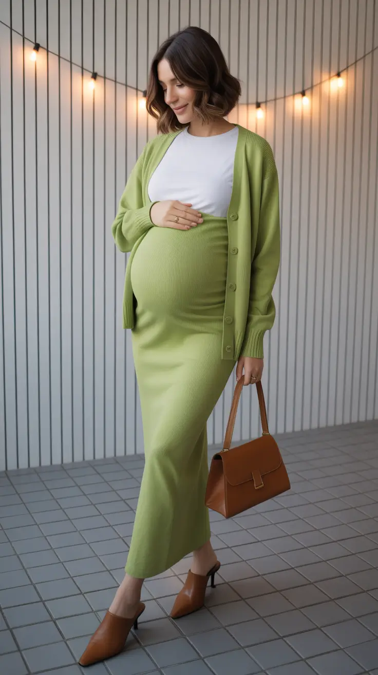 Best pregnancy outfits 2026 Fresh Green for the Modern Muse