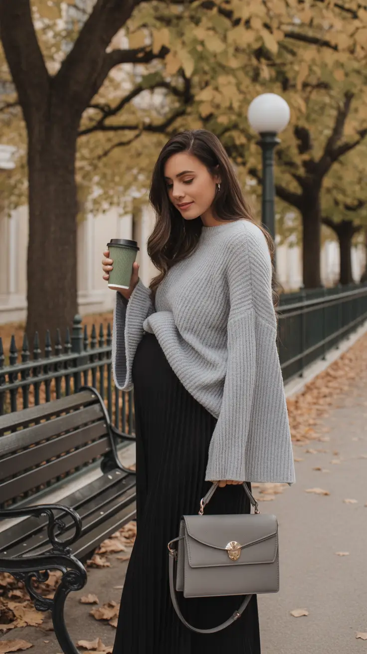 Best pregnancy outfits 2026 Autumn Softness in Motion