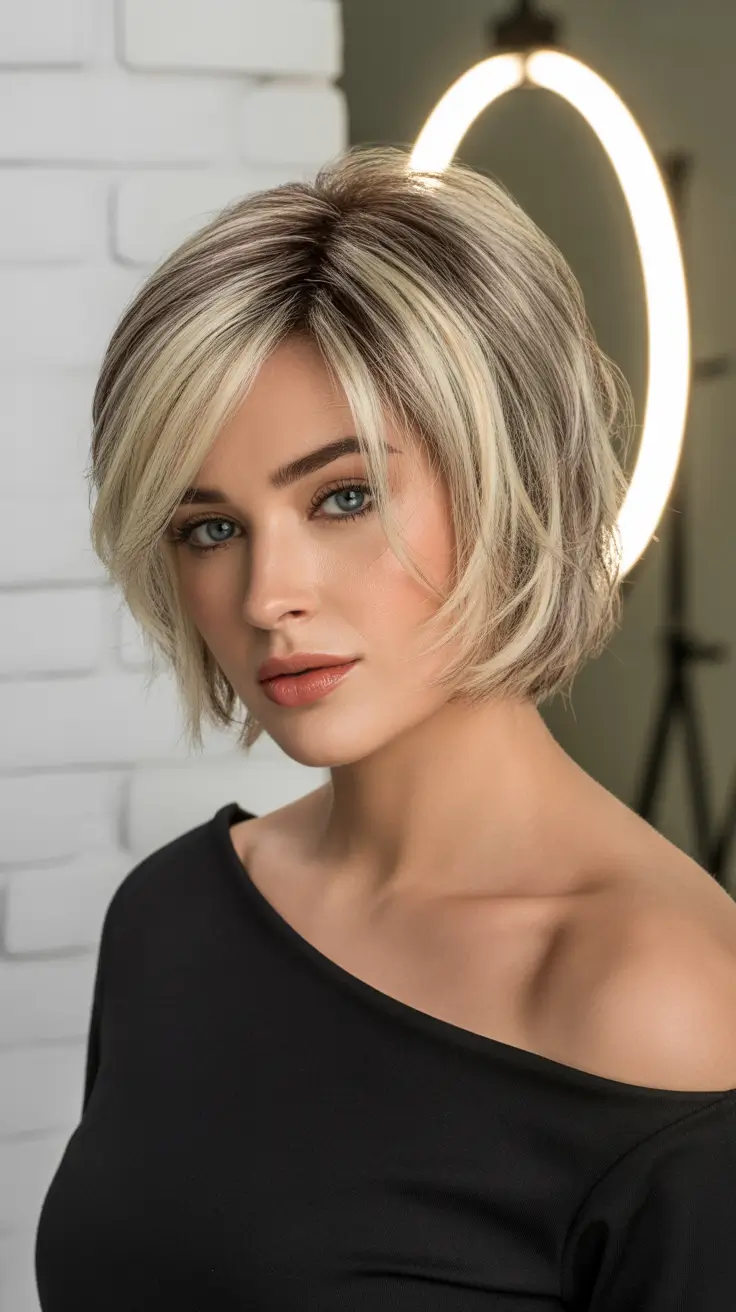 Blonde hair color 2026 for every skin tone Rooted Platinum Pixie Bob