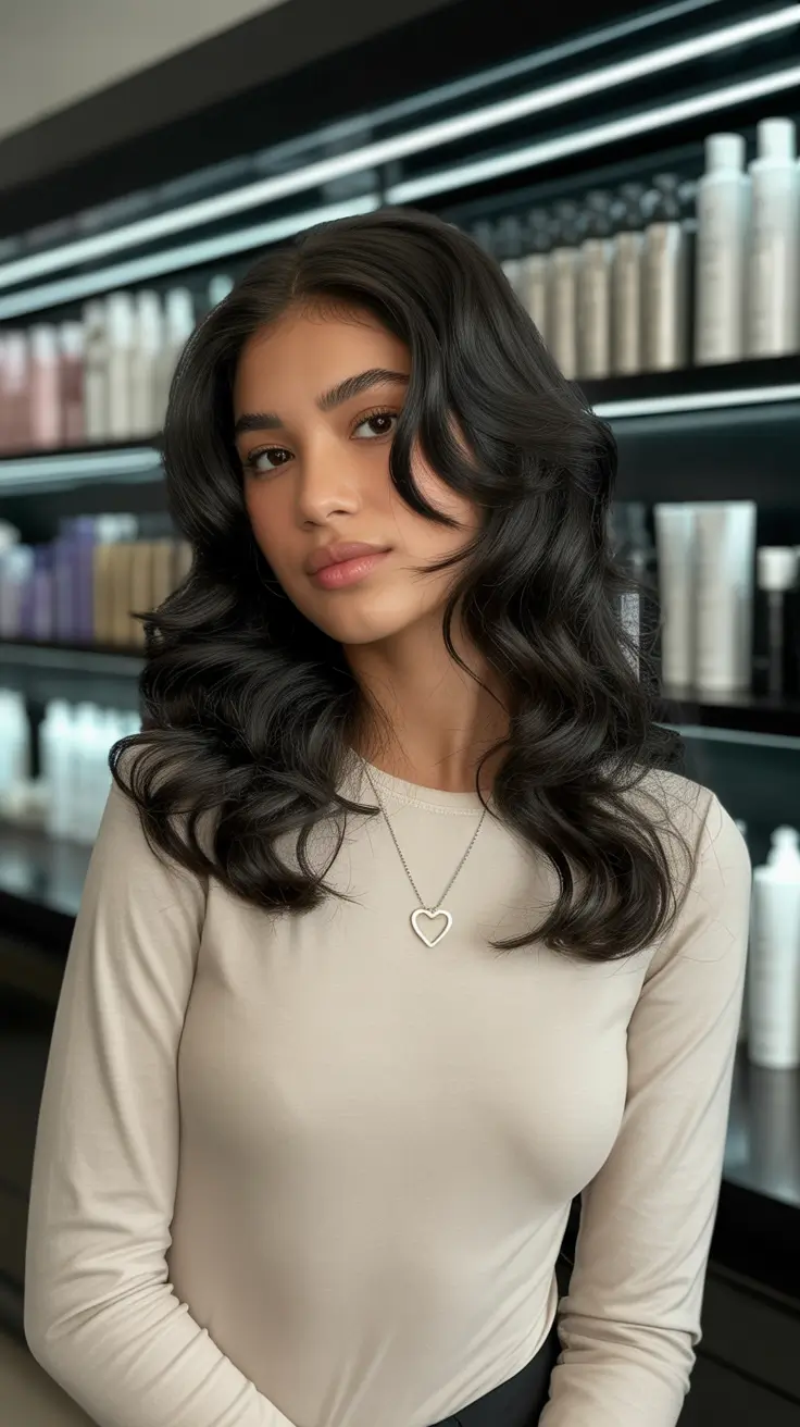 Brown hair colors 2026 with soft face-framing lights Glossy Espresso with Soft Volume