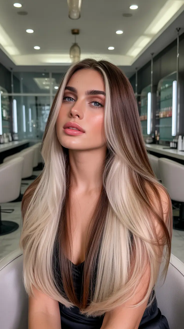 Brown hair colors 2026 with soft face-framing lights Blonde Contrast and Coffee Depth