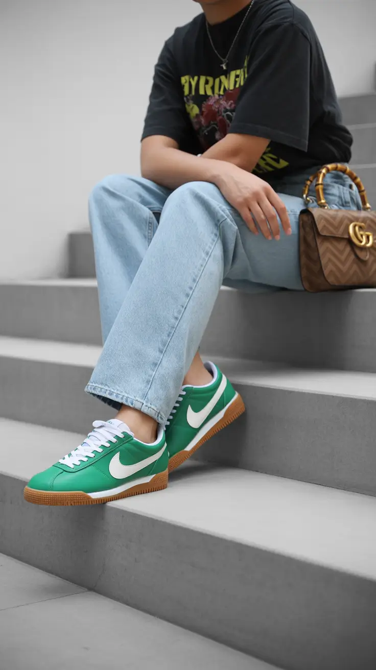 Casual outfits with sneakers 2026 Retro Revival The Green Statement