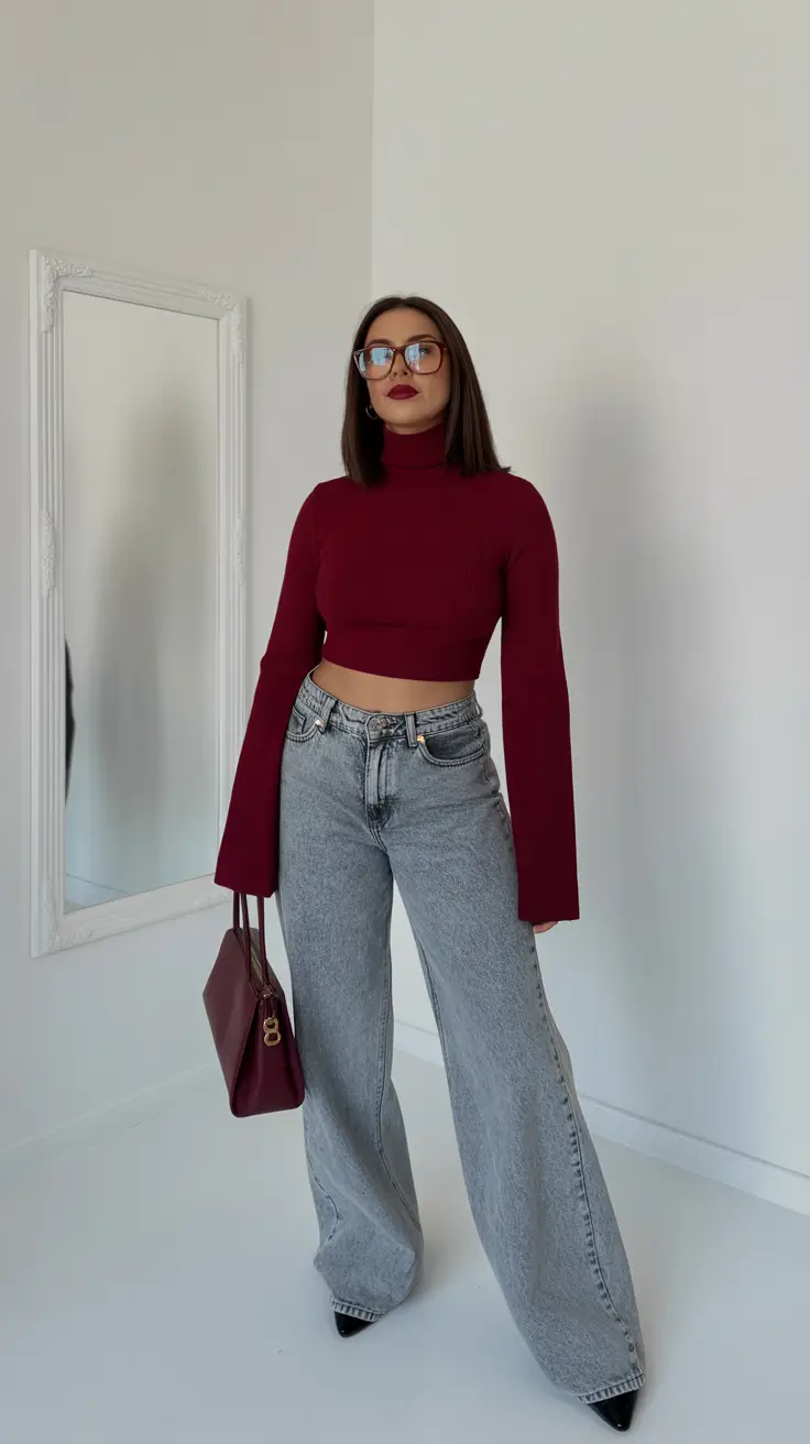 Chic capsule wardrobe outfits 2026 Modern Burgundy Ease