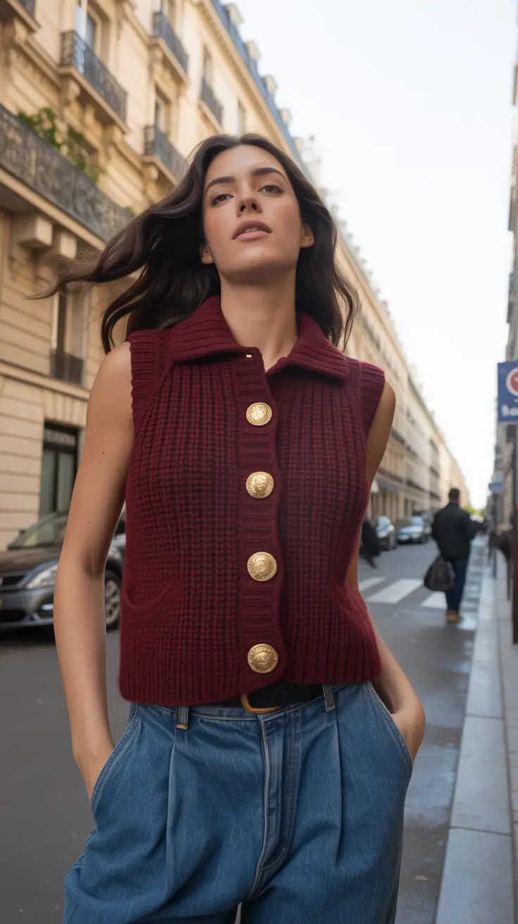 Chic capsule wardrobe outfits 2026 Retro Knit Revival