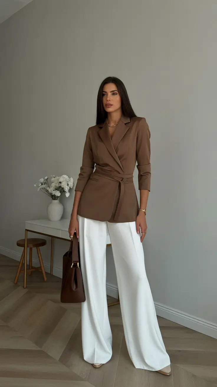 Chic capsule wardrobe outfits 2026 Coffee-Toned Sophistication