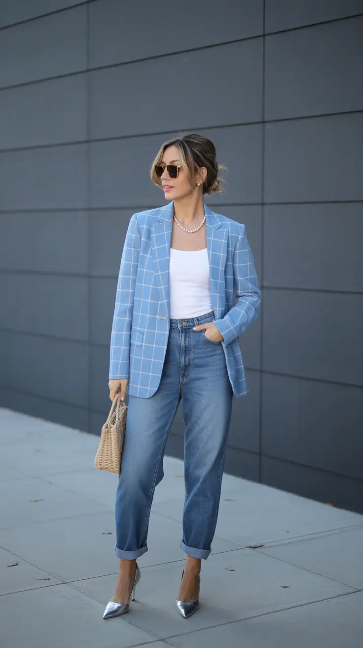 Chic capsule wardrobe outfits 2026 Powder Blue Cool