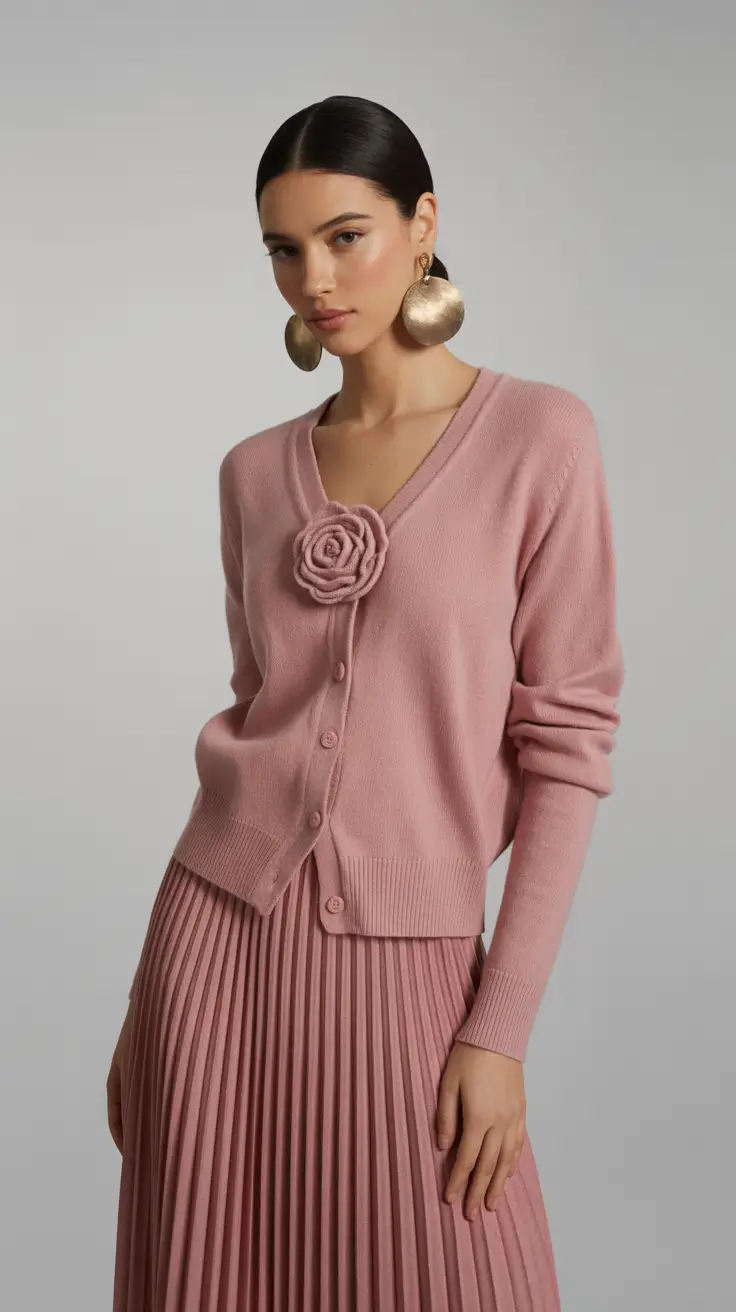 Chic capsule wardrobe outfits 2026 Rose-Toned Grace