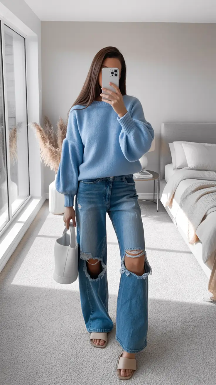 Chic capsule wardrobe outfits 2026 Soft Blue Ease