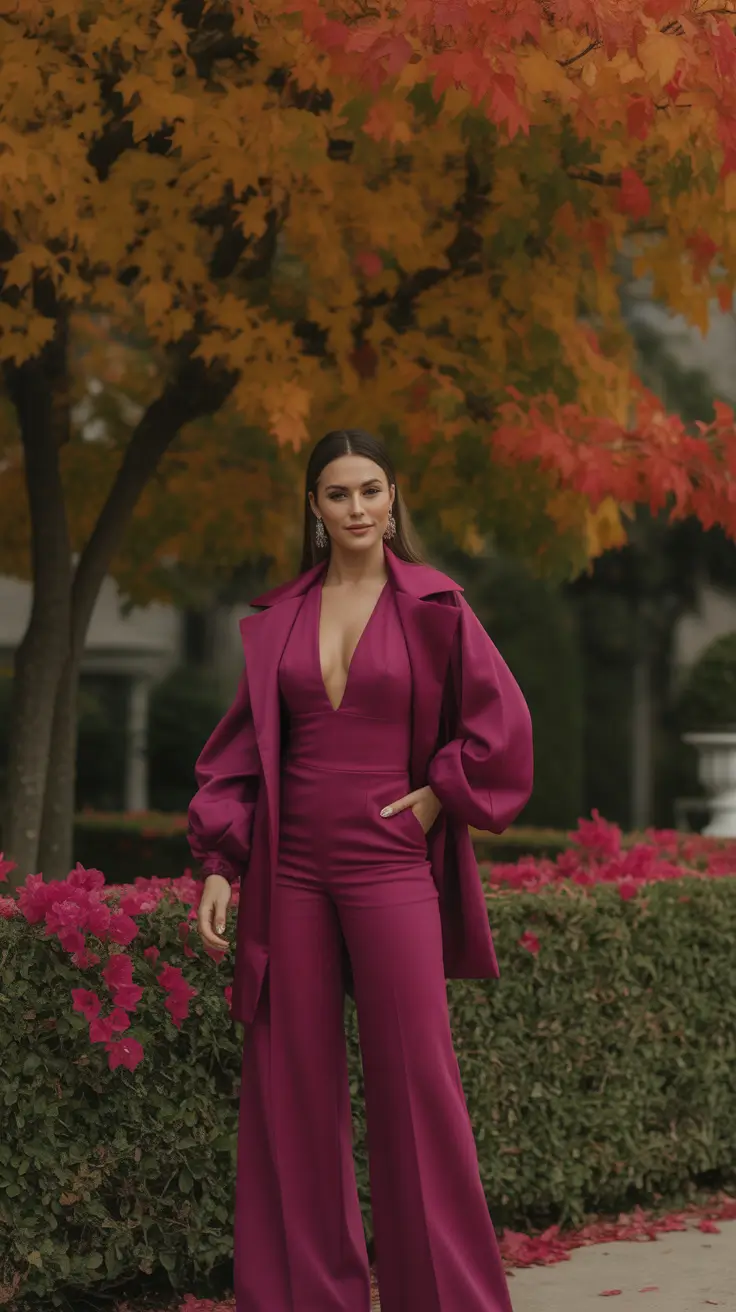 Chic capsule wardrobe outfits 2026 Statement Monochrome in Magenta