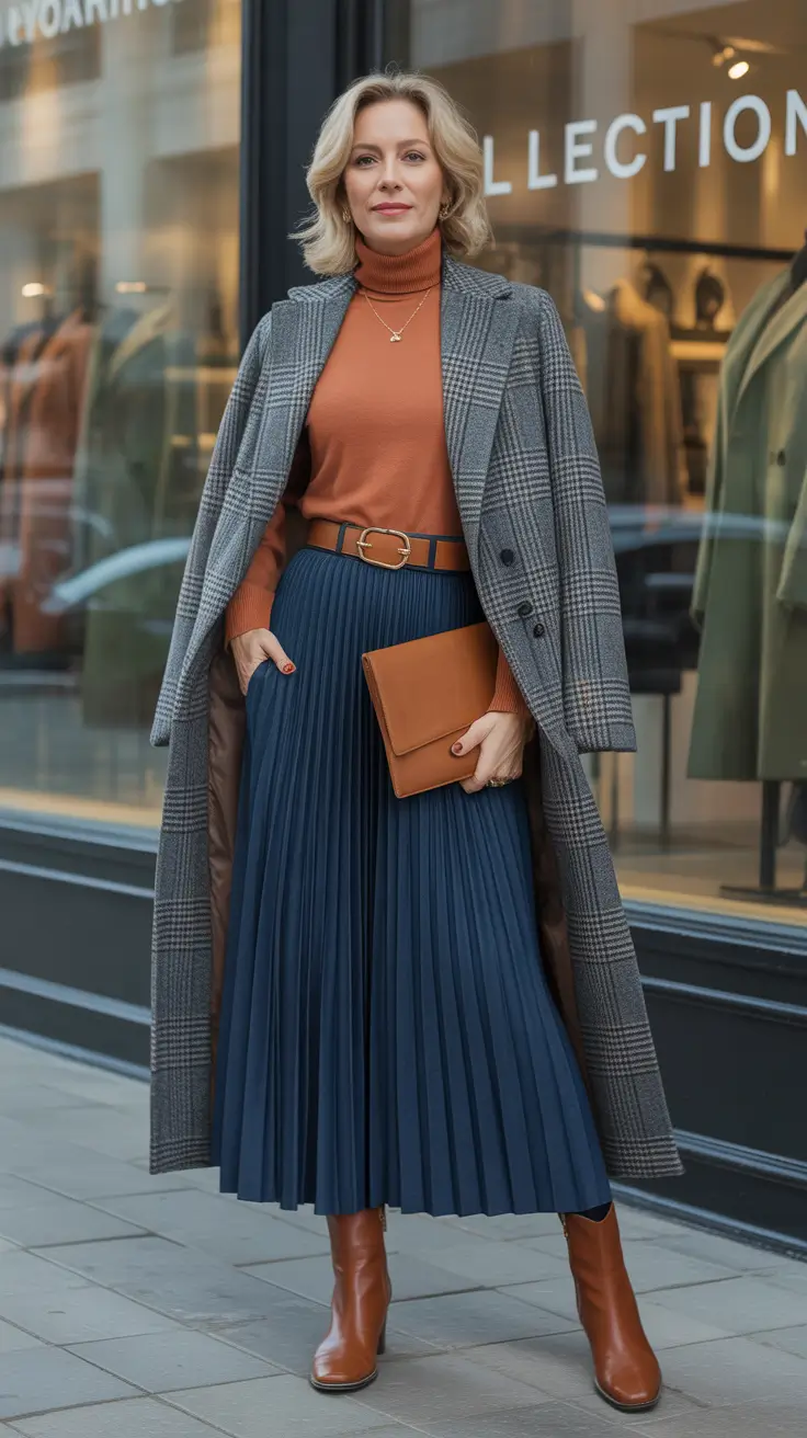 Chic outfits for women over 40 in 2026 Structured Grace in Autumn Hues