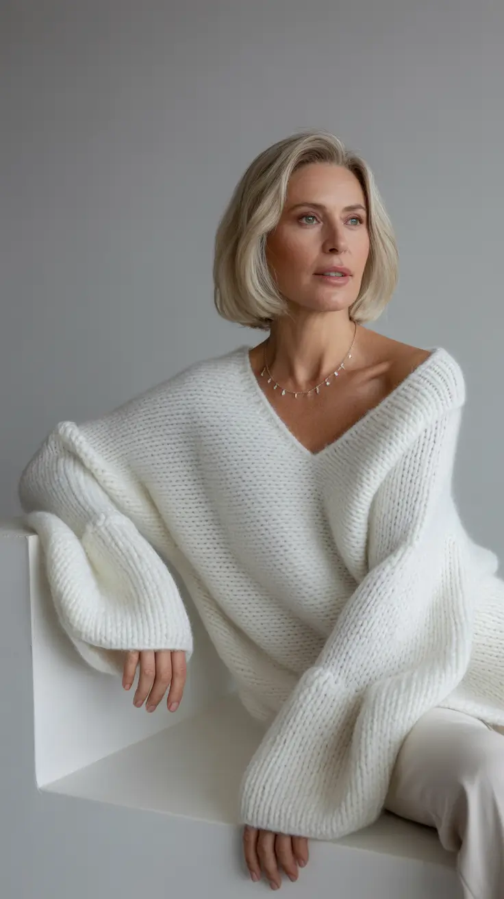 Chic outfits for women over 40 in 2026 Winter Whites Redefined
