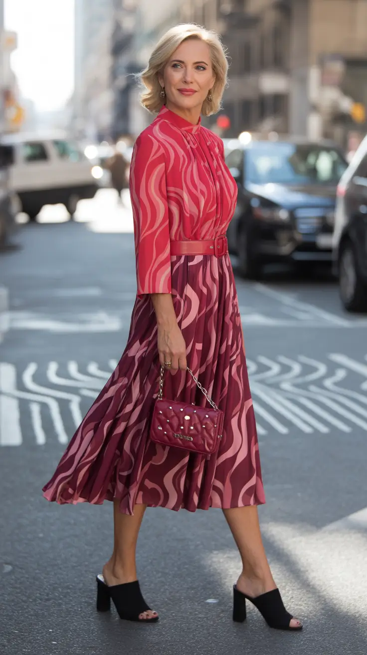 Chic outfits for women over 40 in 2026 Vibrant Prints and Confident Femininity