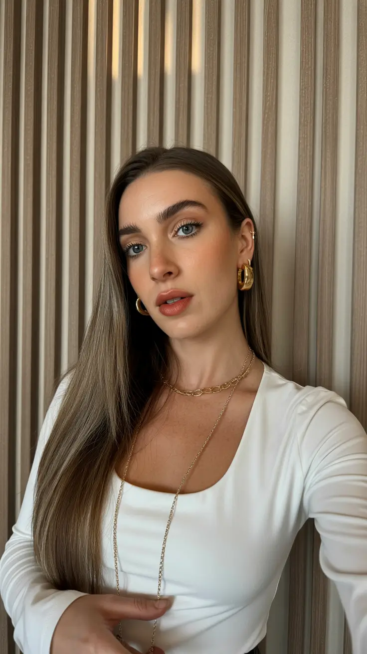 Classic brunette hair color 2026, modernized Polished Chestnut Glow