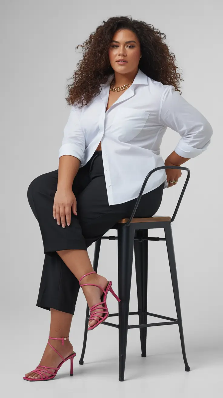 curvy outfits inspo for women 2026 Modern Classic with a Pop of Confidence