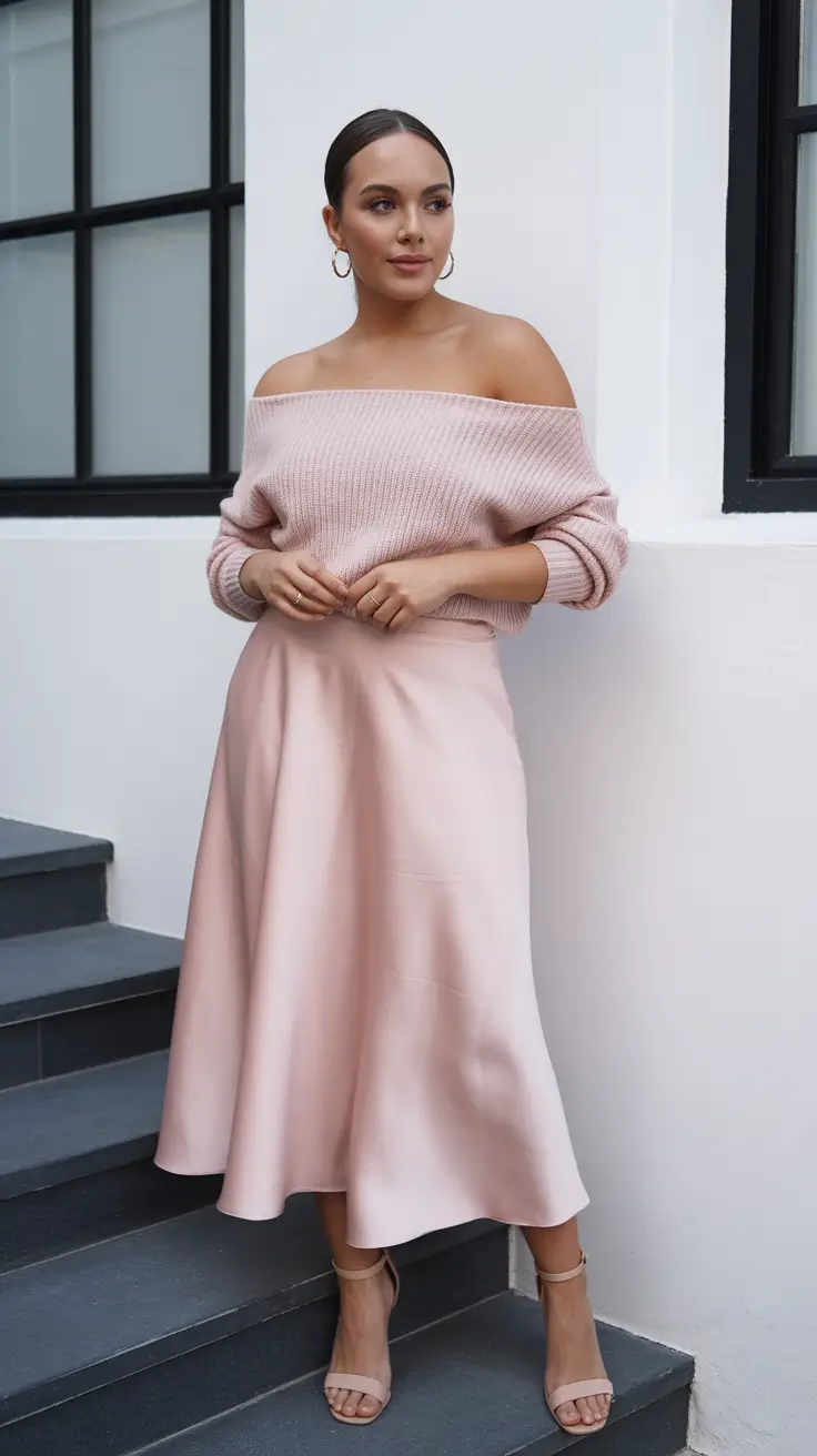 curvy outfits inspo for women 2026 Soft Blush Minimalism