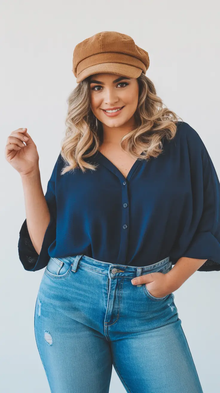 curvy outfits inspo for women 2026 Retro Casual with a Twist