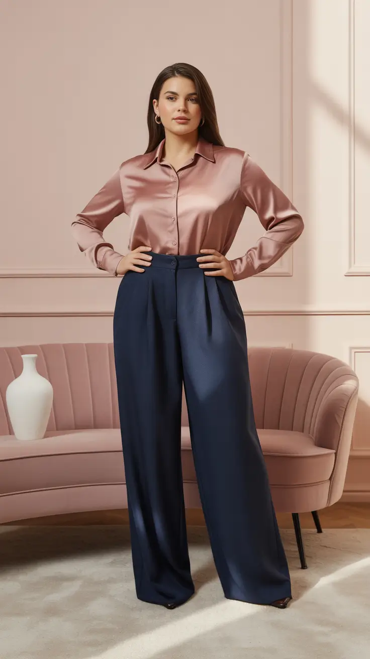 curvy outfits inspo for women 2026 Satin & Structure