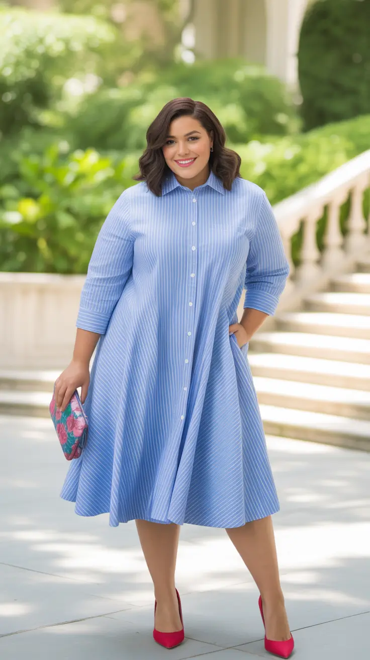 Cute women plus-size outfits 2026 Powder Blue Grace