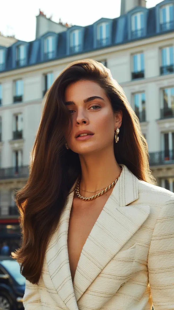 Dark brown hair color 2026 -- sleek and rich Golden Hour Brunette