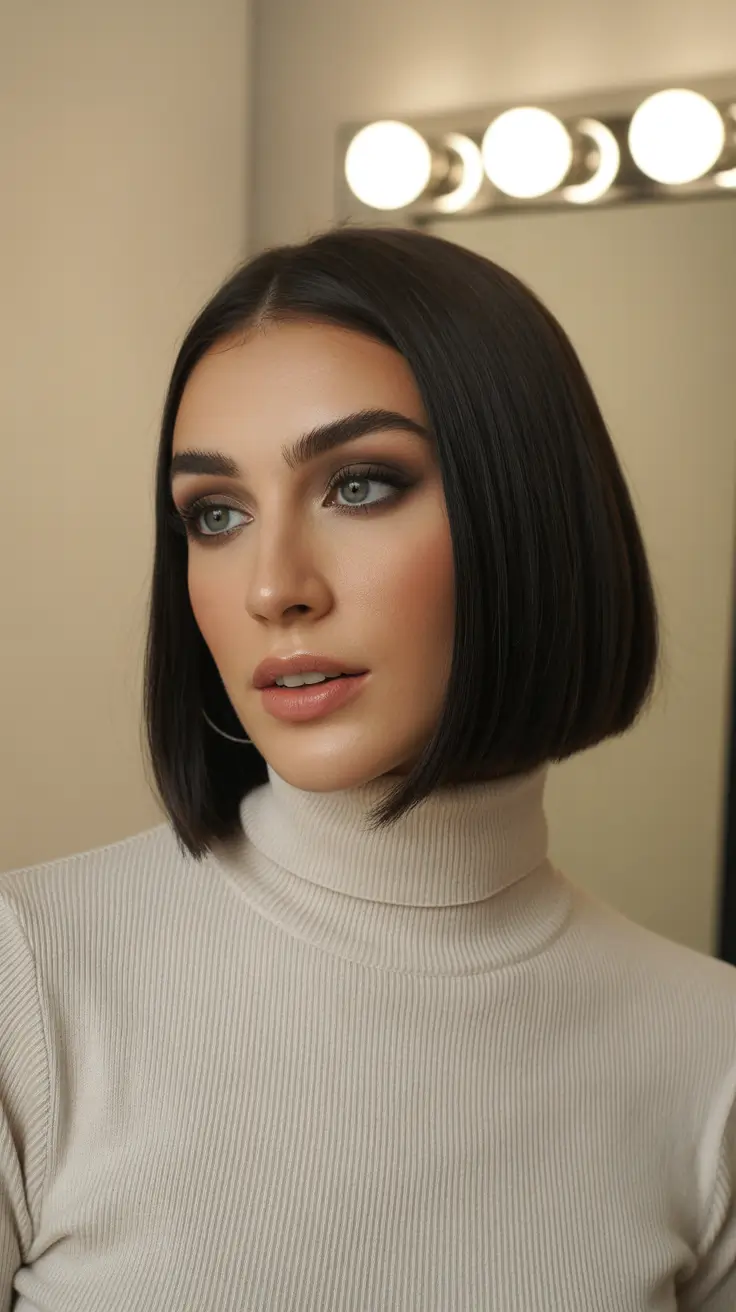 Dark brown hair color 2026 -- sleek and rich Modern Classic Bob
