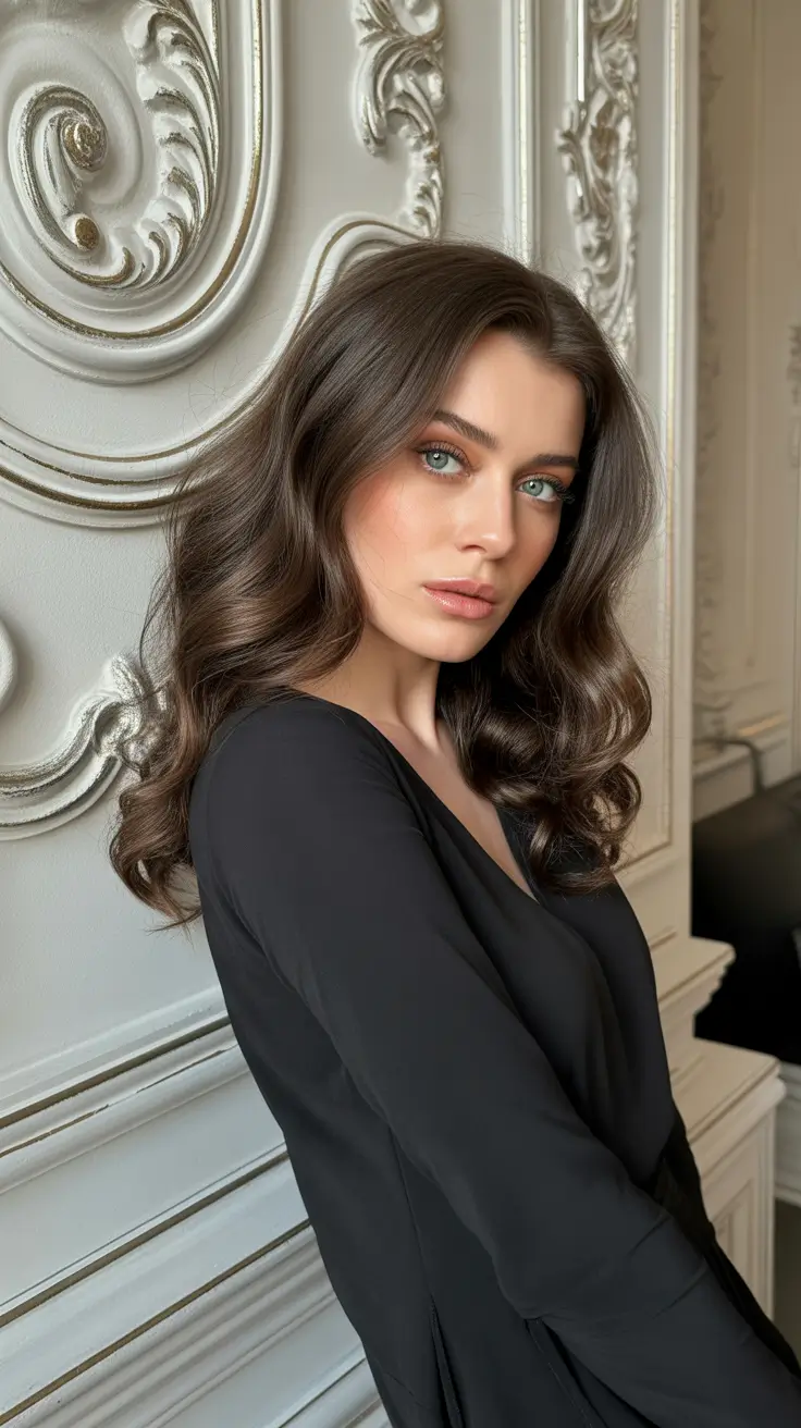 Dark brown hair color 2026 -- sleek and rich Modern French Brunette