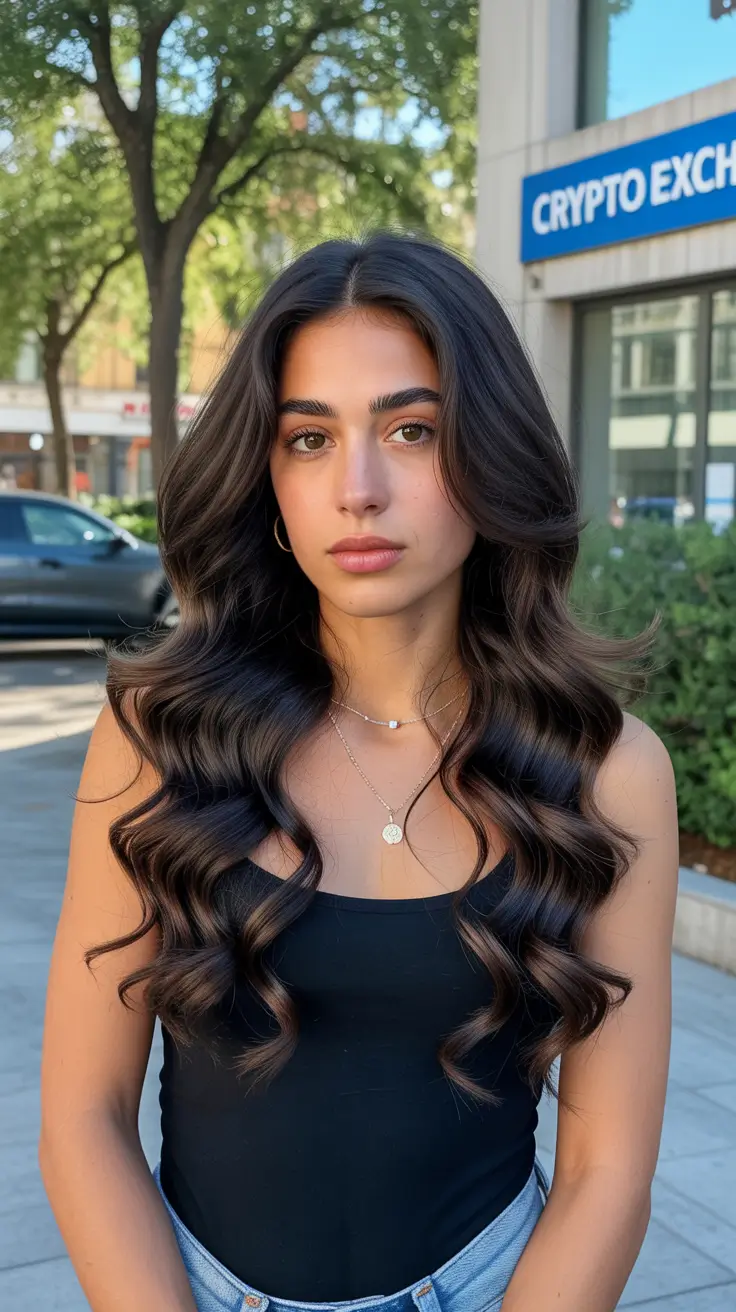 Dark brown hair color 2026 -- sleek and rich Citylight Balayage Glow