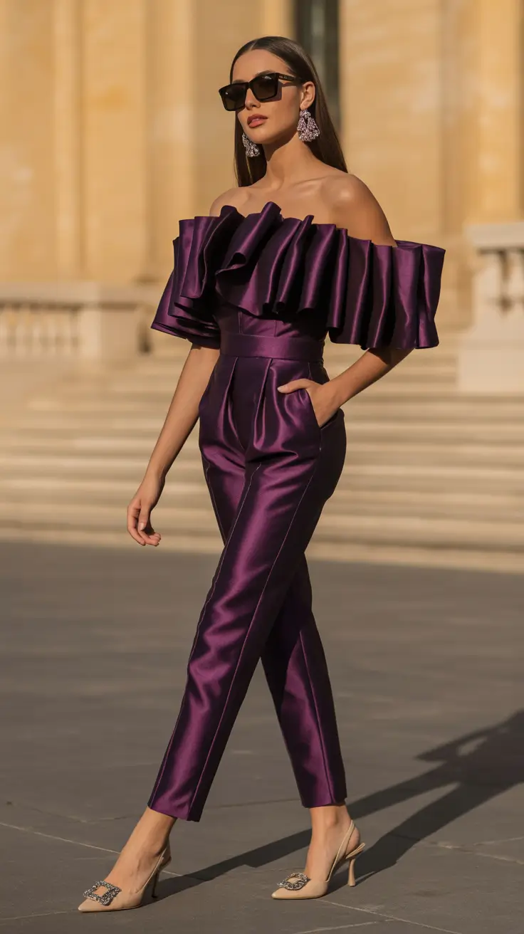 Elegant wedding guest outfits 2026 Plum Power