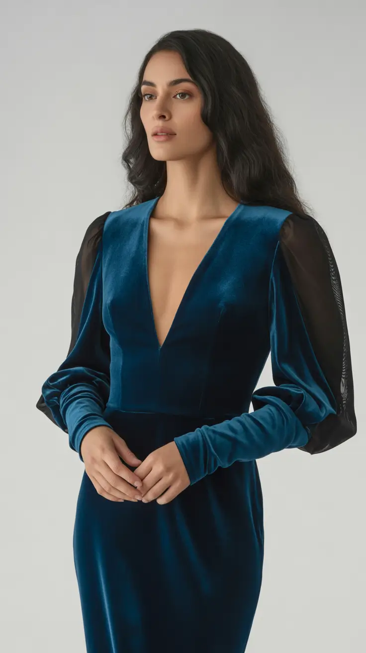 Elegant wedding guest outfits 2026 Velvet Depth