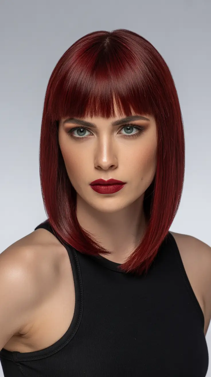 hair color ideas 2026 for every skin tone Cranberry Blunt Bob