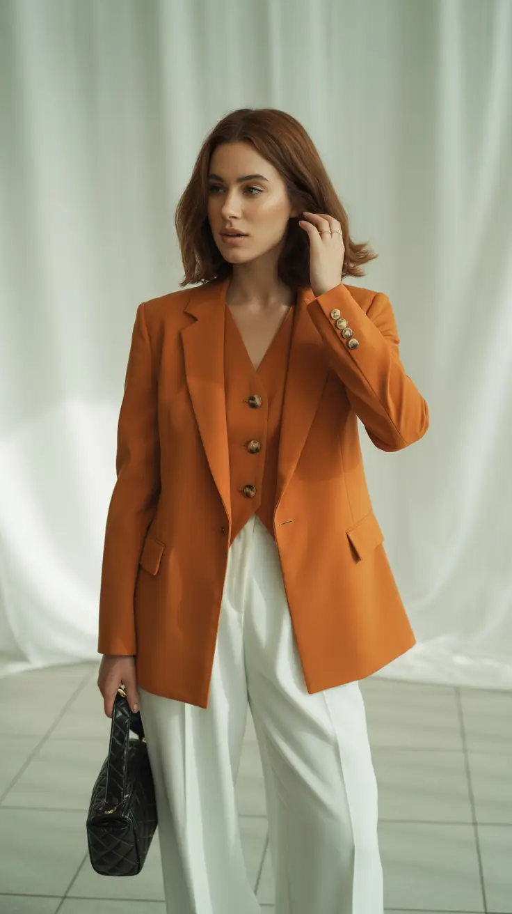modern office outfits for work 2026 Spiced Orange Tailoring