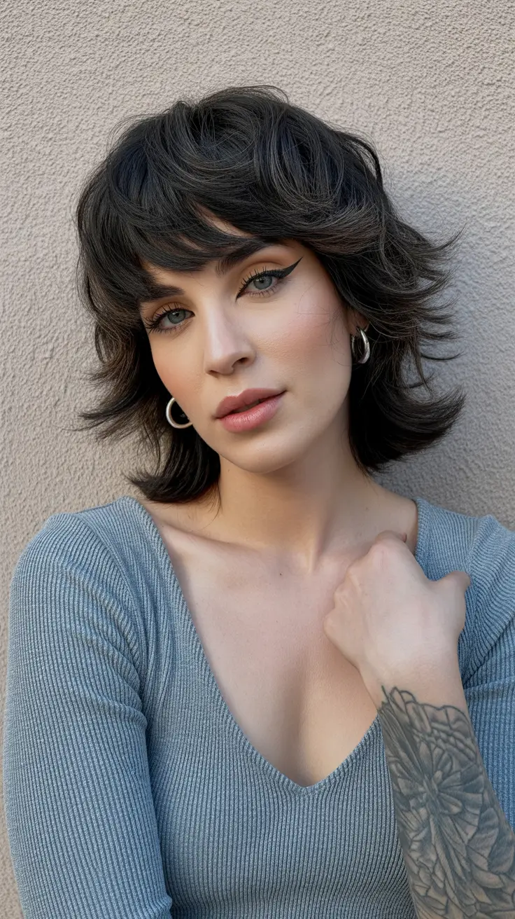 Modern shag hairstyles 2026 Retro Short Shag with Modern Flair