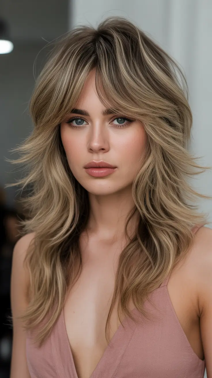 Modern shag hairstyles 2026 Long Blonde Shag with Layers of Light