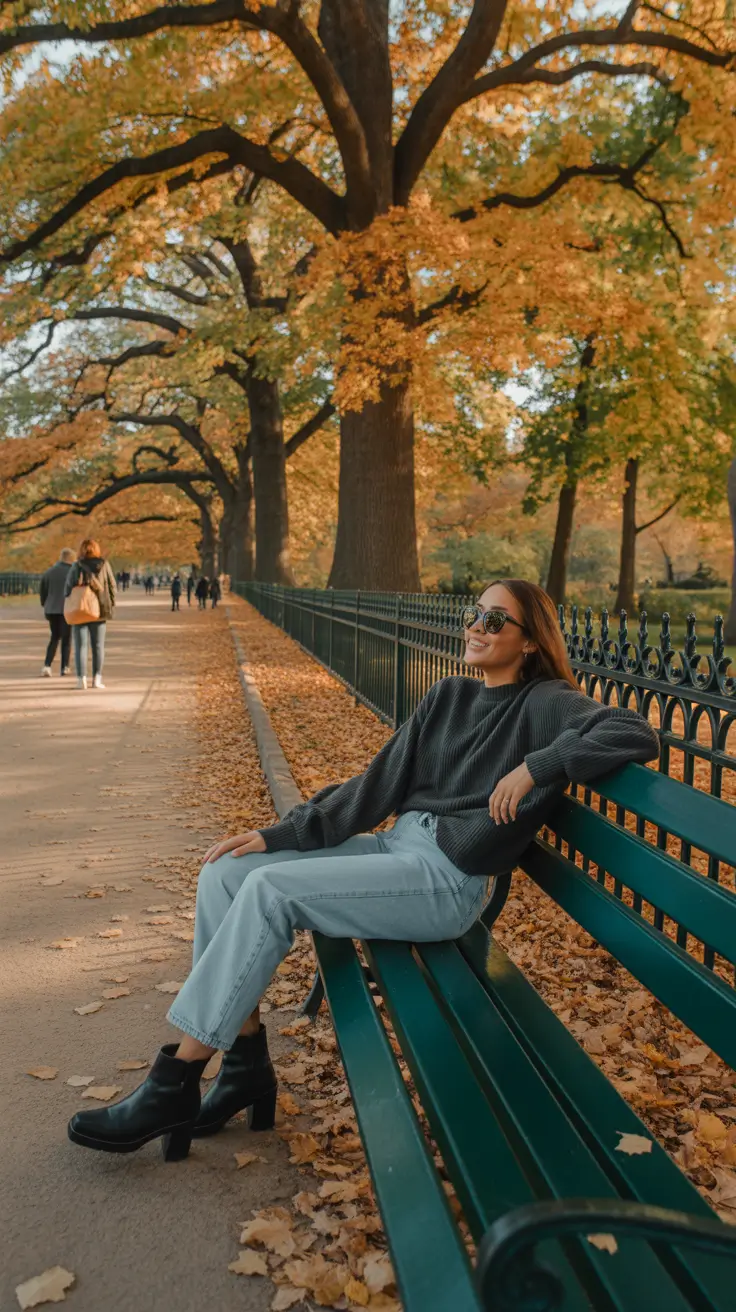 New York outfit ideas 2026 Golden Hour Walks: Cozy Autumn in Central Park