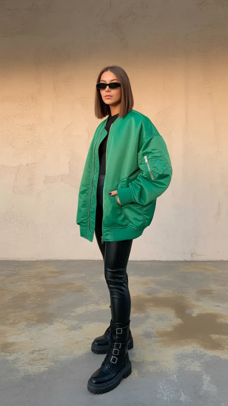 New York outfit ideas 2026 Emerald Edge: Statement Outerwear