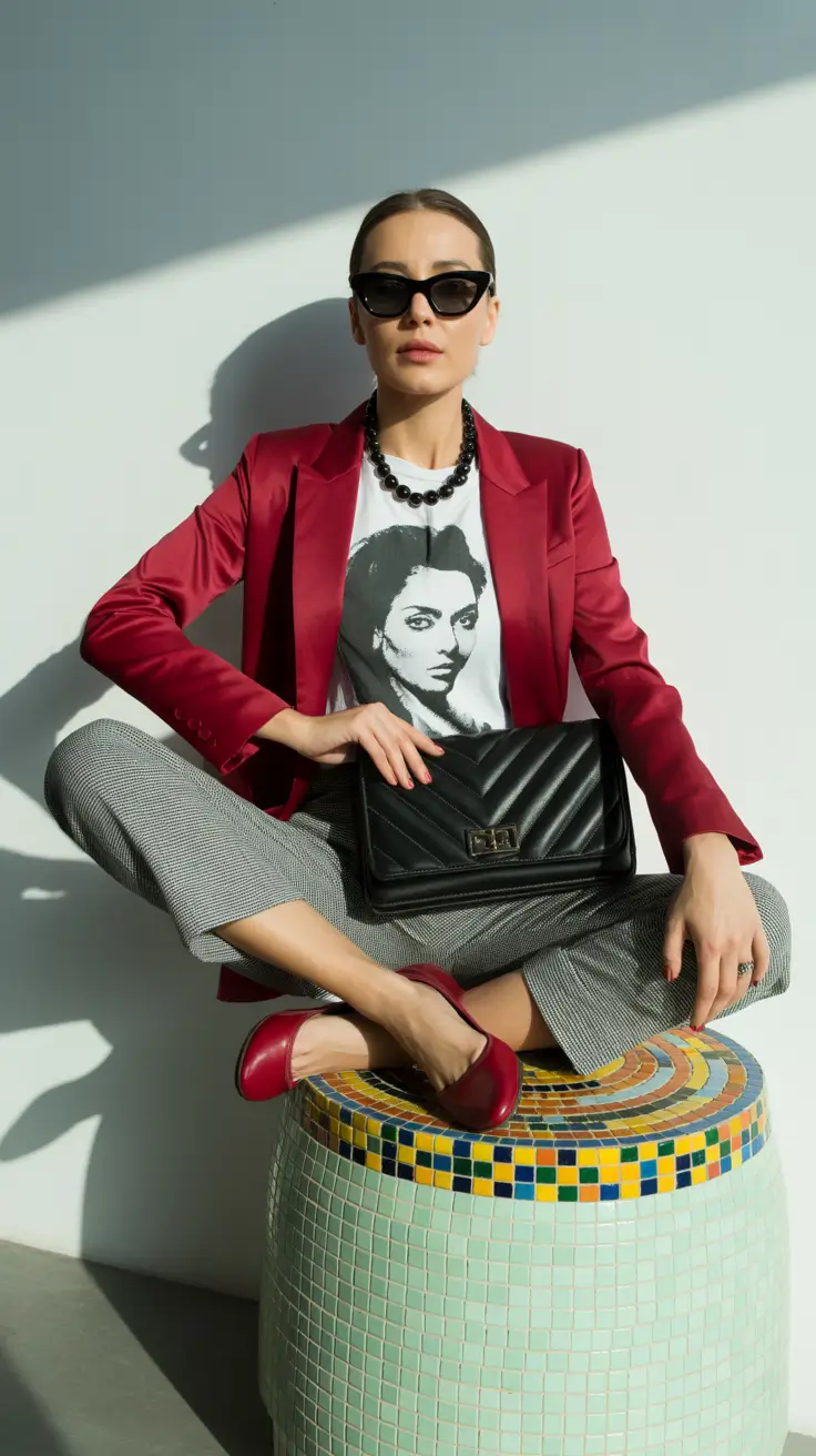 Stylish blazer outfits 2026 red streetwear