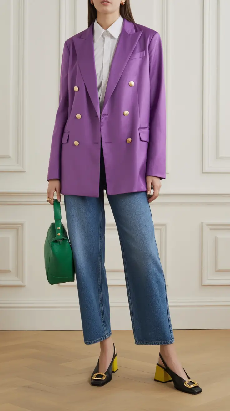 Stylish blazer outfits 2026 violet confidence