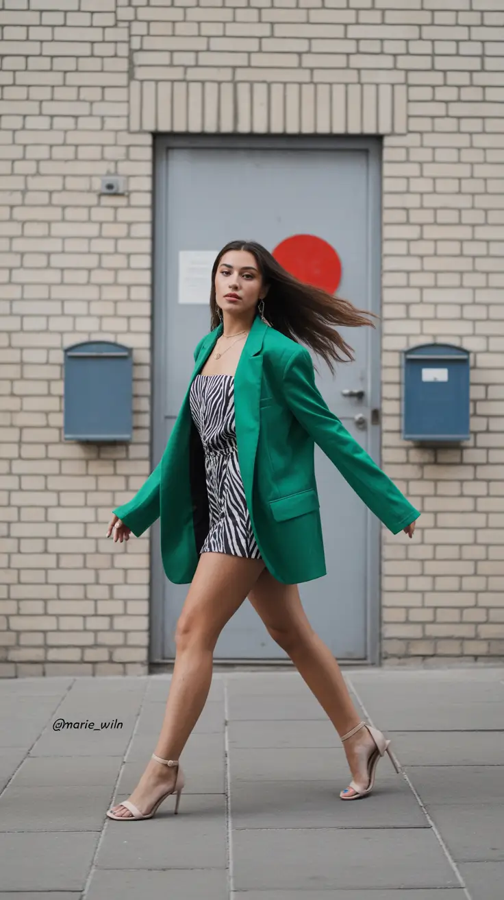 Stylish blazer outfits 2026 green rush