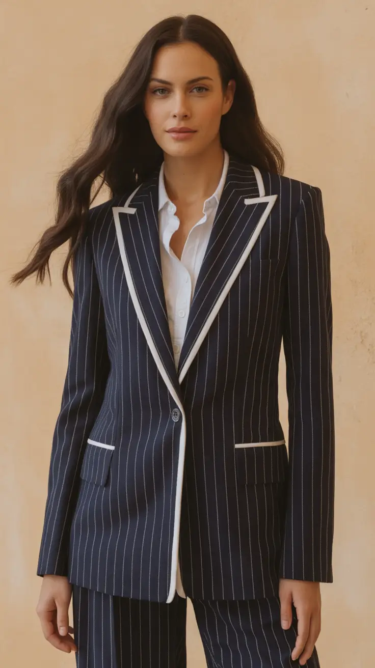 Stylish blazer outfits 2026 navy precision