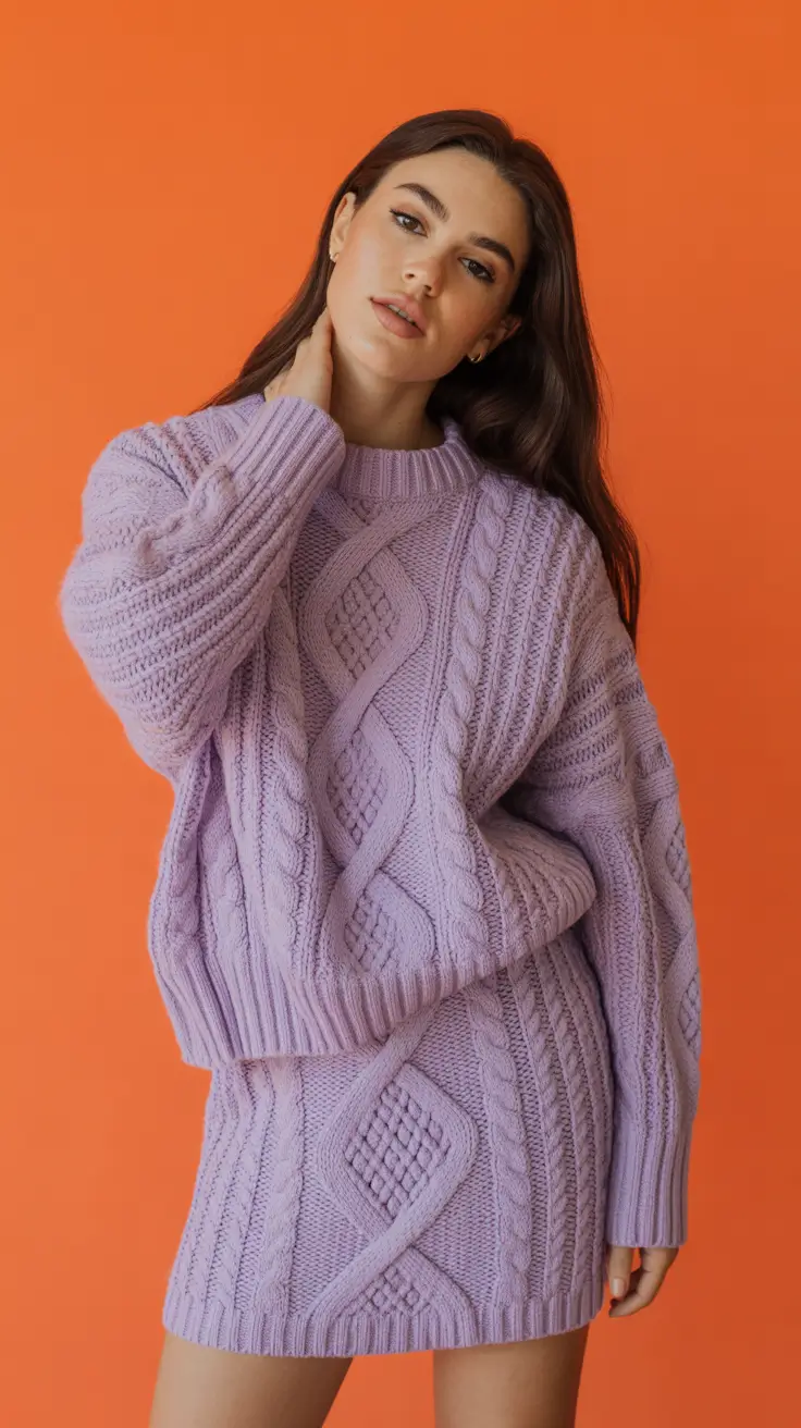 Stylish everyday outfits 2026 Lavender Knit Dream