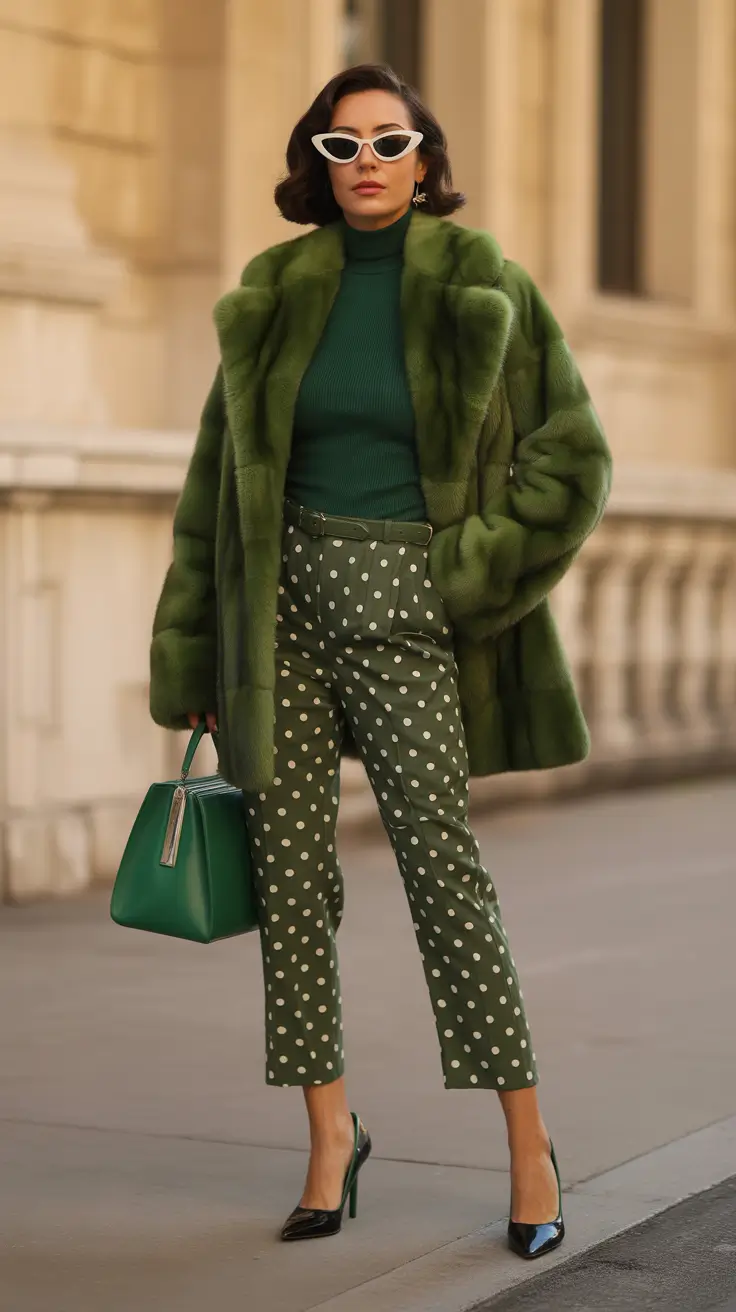 Stylish everyday outfits 2026 Retro Green Glamour
