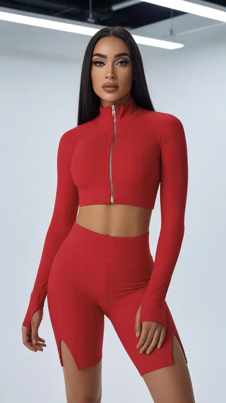 Stylish gym outfits for women 2026 Bold Scarlet Energy