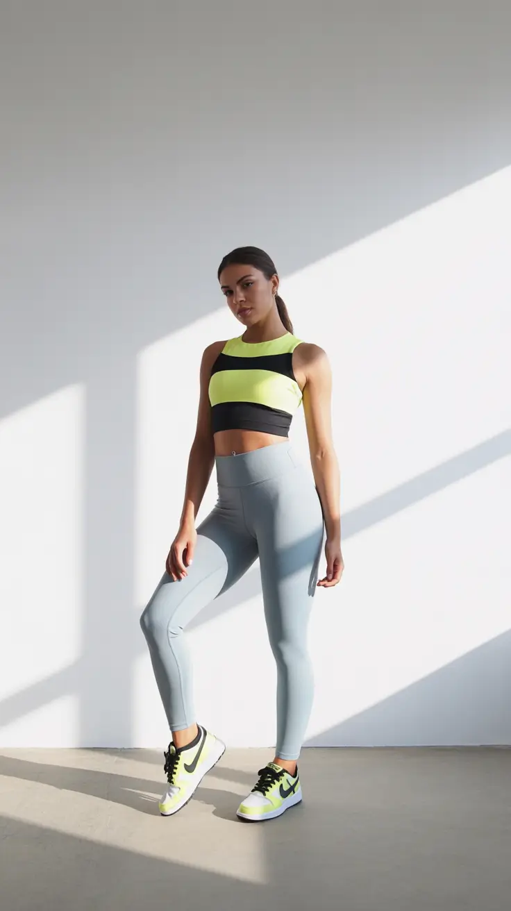 Stylish women workout outfits 2026 Neon Confidence